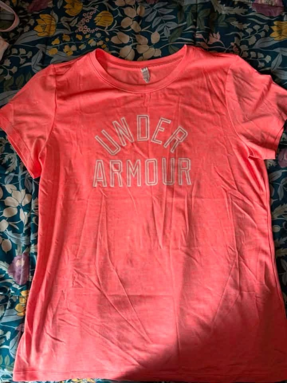 Under Armour Neon Coral Short Sleeve Logo Tee